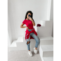 BLUZKA T-SHIRT SLIM OLAVOGA LIVA RED