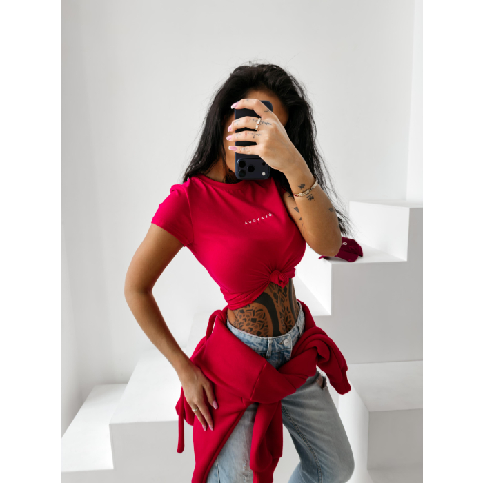 BLUZKA T-SHIRT SLIM OLAVOGA LIVA RED