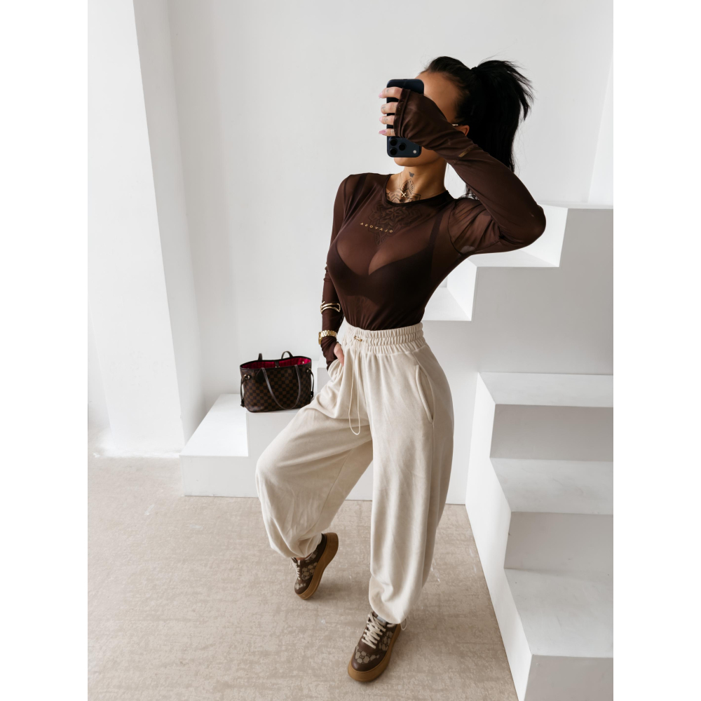 BODY DAMSKIE LOGOWANE SIATECZKA OLAVOGA AMELI BROWN BODY DAMSKIE LOGOWANE SIATECZKA OLAVOGA AMELI BROWN