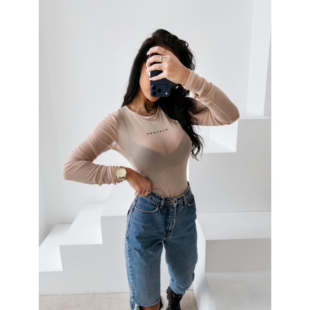BODY DAMSKIE LOGOWANE SIATECZKA OLAVOGA AMELI BEIGE BODY DAMSKIE LOGOWANE SIATECZKA OLAVOGA AMELI BEIGE