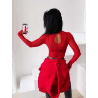 BODY DAMSKIE LOGOWANE SIATECZKA OLAVOGA AMELI RED