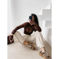 BODY DAMSKIE LOGOWANE SIATECZKA OLAVOGA AMELI BROWN