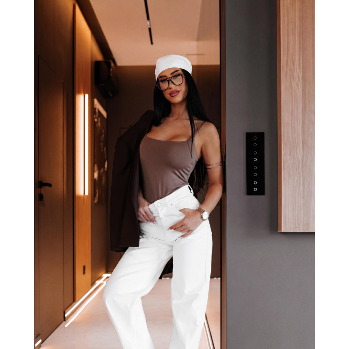 BODY DAMSKIE NA RAMIĄCZKACH OLAVOGA VIRENIA LIGHT BROWN
