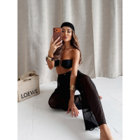 KOMPLET 3 CZĘŚCIOWY BIKINI + SPODNIE OLAVOGA NIFE BLACK