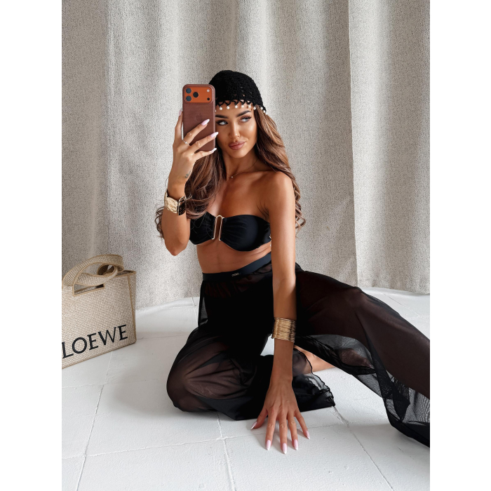 KOMPLET 3 CZĘŚCIOWY BIKINI + SPODNIE OLAVOGA NIFE BLACK