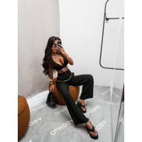 KOMPLET DAMSKI TOP SPODNIE OLAVOGA NALIO BLACK