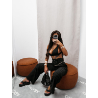 KOMPLET DAMSKI TOP SPODNIE OLAVOGA NALIO BLACK
