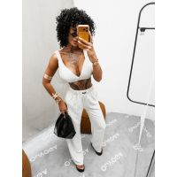 KOMPLET DAMSKI TOP SPODNIE OLAVOGA NALIO BEIGE
