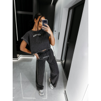 KOMPLET DRES BAWEŁNIANY DAMSKI OLAVOGA LENCI GRAY