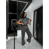 KOMPLET DRES BAWEŁNIANY DAMSKI OLAVOGA LENCI LIGHT GRAY