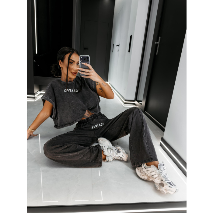KOMPLET DRES BAWEŁNIANY DAMSKI OLAVOGA LENCI GRAY