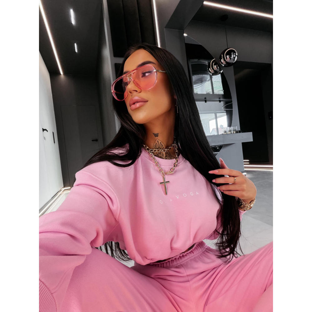 KOMPLET DRES BAWEŁNIANY DAMSKI OLAVOGA TRIPSY PINK