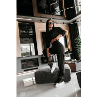 KOMPLET DRES BAWEŁNIANY DAMSKI OLAVOGA TRIPSY BLACK