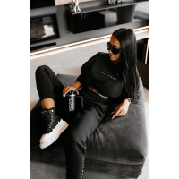 KOMPLET DRES BAWEŁNIANY DAMSKI OLAVOGA TRIPSY BLACK