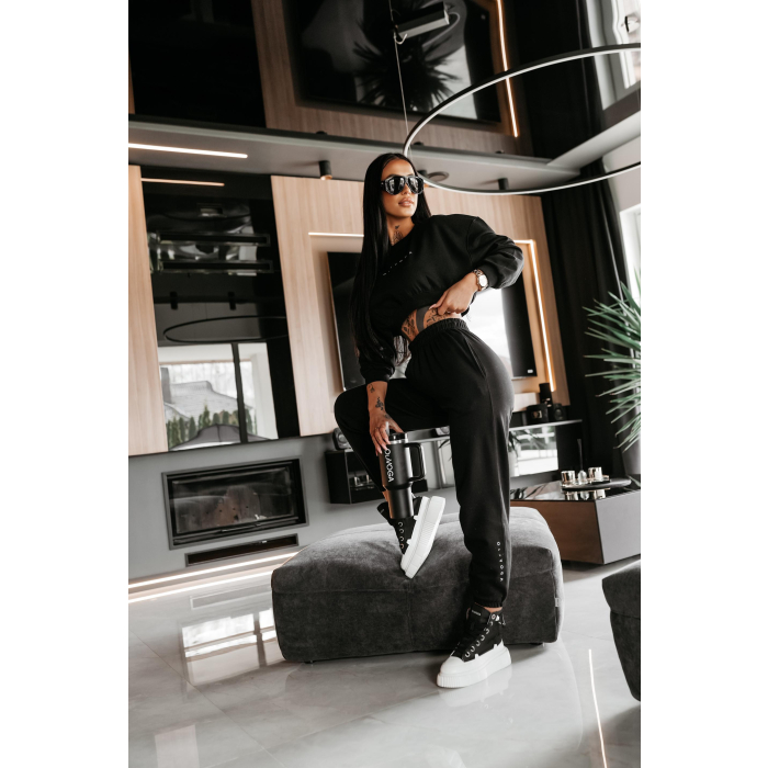 KOMPLET DRES BAWEŁNIANY DAMSKI OLAVOGA TRIPSY BLACK
