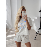 KOMPLET DRES BAWEŁNIANY DAMSKI Z KRÓTKIMI SPODENKAMI HOLO OLAVOGA STELO GRAY