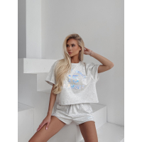 KOMPLET DRES BAWEŁNIANY DAMSKI Z KRÓTKIMI SPODENKAMI HOLO OLAVOGA STELO GRAY