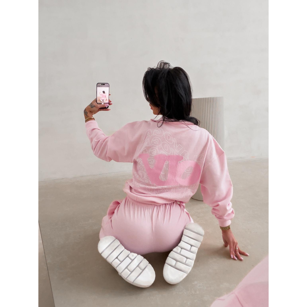 KOMPLET DRES DAMSKI BAWEŁNIANY OLAVOGA BLOOM PINK