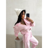 KOMPLET DRES DAMSKI BAWEŁNIANY OLAVOGA BLOOM PINK