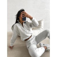 KOMPLET DRES DAMSKI BAWEŁNIANY OLAVOGA BLOOM GRAY