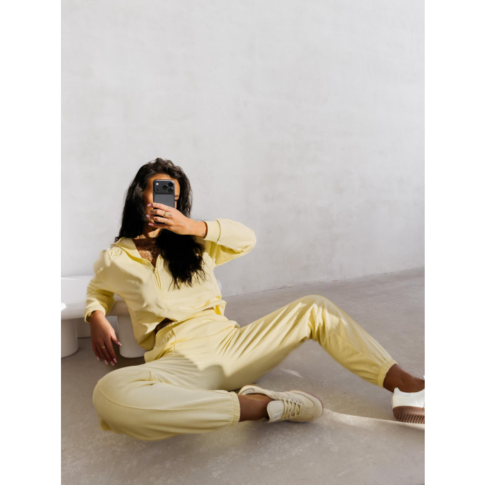 KOMPLET DRES DAMSKI BAWEŁNIANY OLAVOGA BLOOM YELLOW