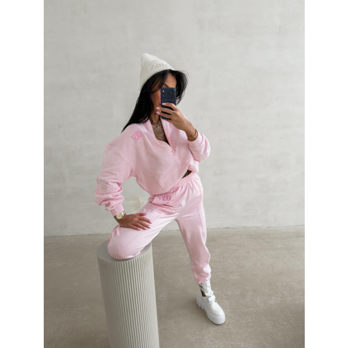 KOMPLET DRES DAMSKI BAWEŁNIANY OLAVOGA BLOOM PINK