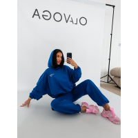 KOMPLET DRES DAMSKI BAWEŁNIANY OLAVOGA ZESTY ROYAL BLUE