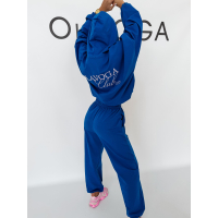 KOMPLET DRES DAMSKI BAWEŁNIANY OLAVOGA ZESTY ROYAL BLUE