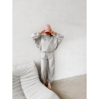KOMPLET DRES DAMSKI BAWEŁNIANY OLAVOGA ZESTY GRAY