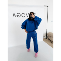 KOMPLET DRES DAMSKI BAWEŁNIANY OLAVOGA ZESTY ROYAL BLUE