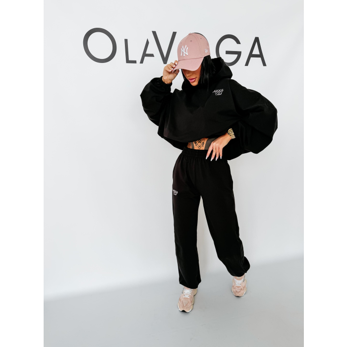 KOMPLET DRES DAMSKI BAWEŁNIANY OLAVOGA ZESTY BLACK