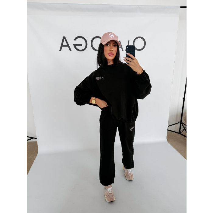 KOMPLET DRES DAMSKI BAWEŁNIANY OLAVOGA ZESTY BLACK