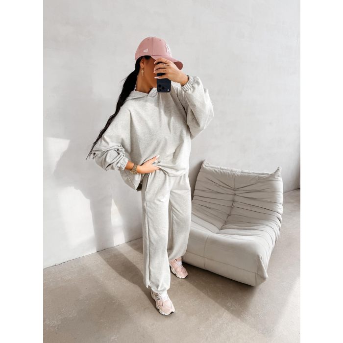 KOMPLET DRES DAMSKI BAWEŁNIANY OLAVOGA ZESTY GRAY