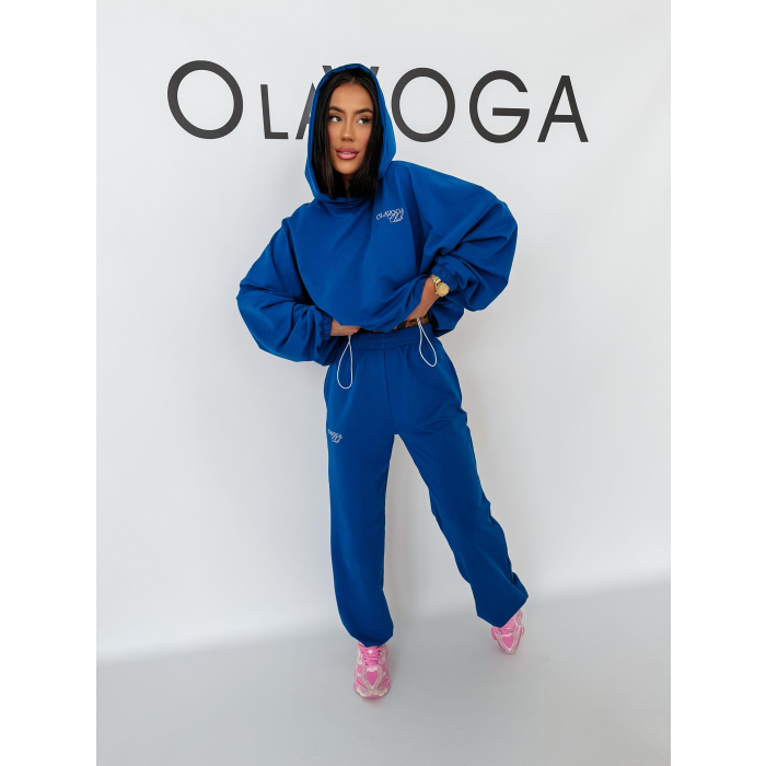 KOMPLET DRES DAMSKI BAWEŁNIANY OLAVOGA ZESTY ROYAL BLUE
