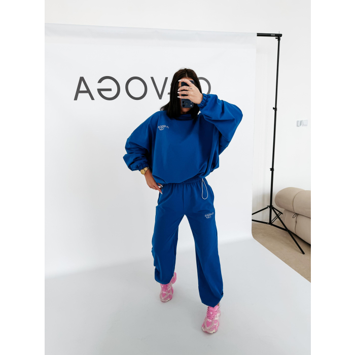 KOMPLET DRES DAMSKI BAWEŁNIANY OLAVOGA ZESTY ROYAL BLUE