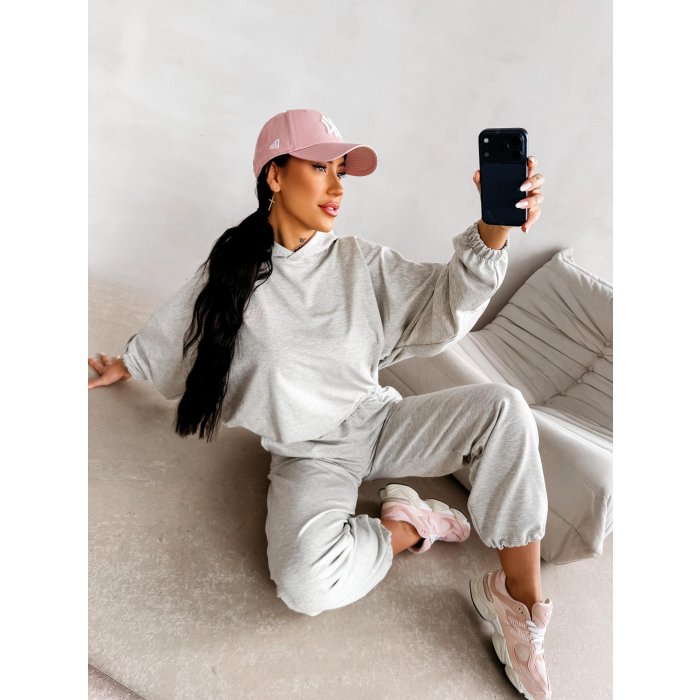 KOMPLET DRES DAMSKI BAWEŁNIANY OLAVOGA ZESTY GRAY