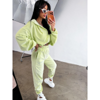KOMPLET DRES DAMSKI BAWEŁNIANY OVERSIZE WELUROWY OLAVOGA PRISM YELLOW