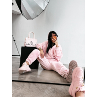 KOMPLET DRES DAMSKI BAWEŁNIANY OVERSIZE WELUROWY OLAVOGA PRISM PUDER
