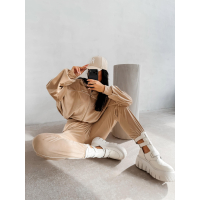 KOMPLET DRES DAMSKI OLAVOGA RIFMO BEIGE