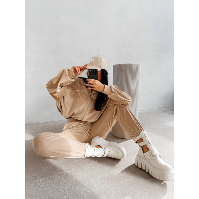 KOMPLET DRES DAMSKI OLAVOGA RIFMO BEIGE