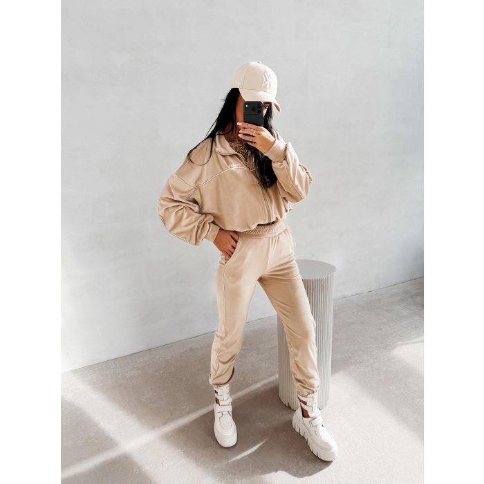 KOMPLET DRES DAMSKI OLAVOGA RIFMO BEIGE