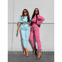 KOMPLET DRES DAMSKI OLAVOGA WOELE LIGHT PINK