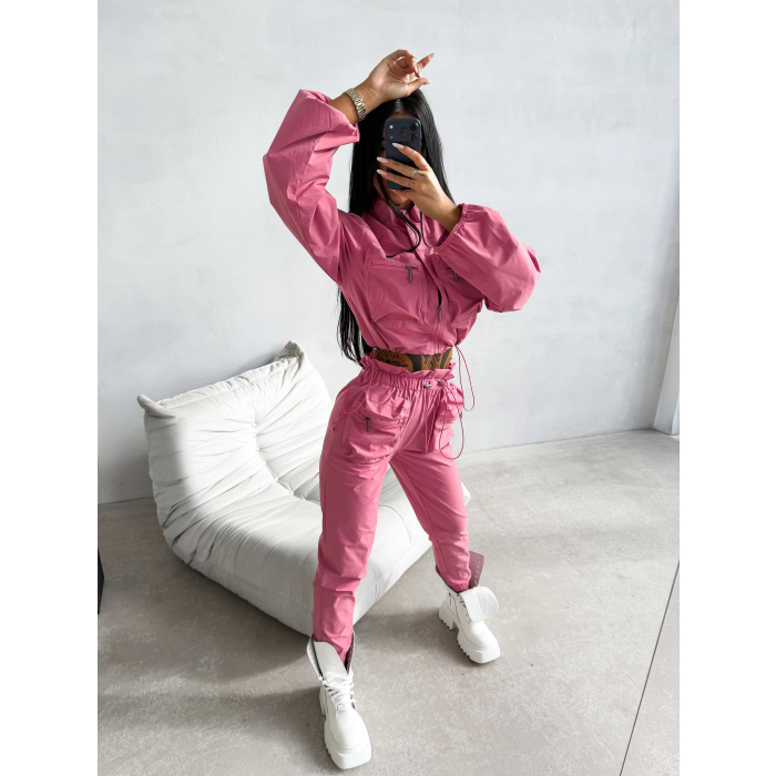 KOMPLET DRES DAMSKI OLAVOGA WOELE LIGHT PINK