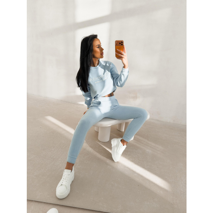 KOMPLET DRES DAMSKI POLAROWY LAMPAS OLAVOGA LENTO SKY BLUE