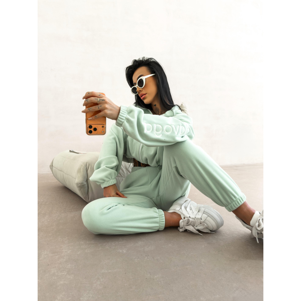 KOMPLET DRES DAMSKI POLAROWY OVERSIZE OLAVOGA COZIER MINT