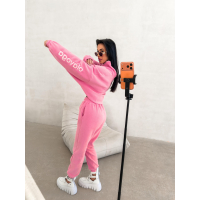 KOMPLET DRES DAMSKI POLAROWY OVERSIZE OLAVOGA COZIER PINK