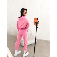 KOMPLET DRES DAMSKI POLAROWY OVERSIZE OLAVOGA COZIER PINK