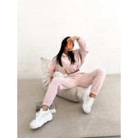 KOMPLET DRES DAMSKI POLAROWY OVERSIZE OLAVOGA COZIER PUDER BEIGE