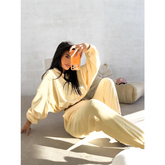 KOMPLET DRES DAMSKI POLAROWY OVERSIZE OLAVOGA COZIER COCONUT