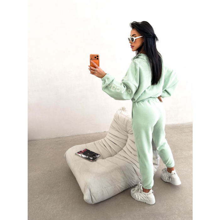 KOMPLET DRES DAMSKI POLAROWY OVERSIZE OLAVOGA COZIER MINT